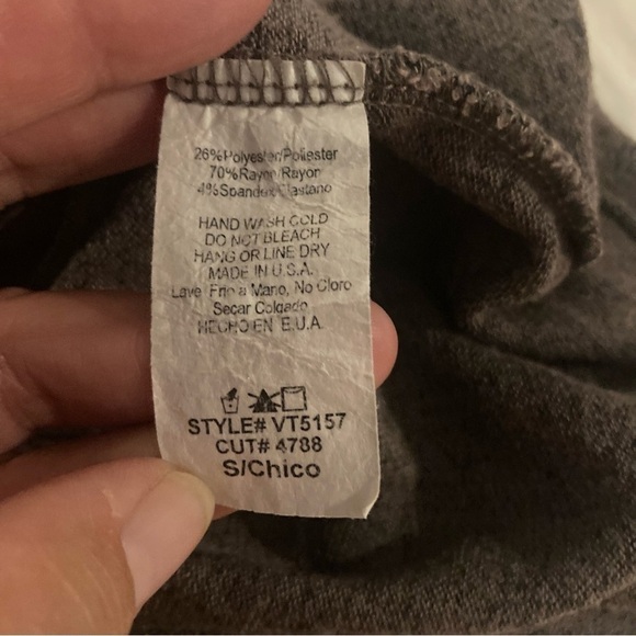 Ladies Vanilla Bay Brown Marbled Cowl Neck Shirt - Picture 5 of 5